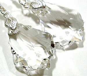 Kryształy KOLCZYKI SREBRO - 22 mm - Barok Crystal