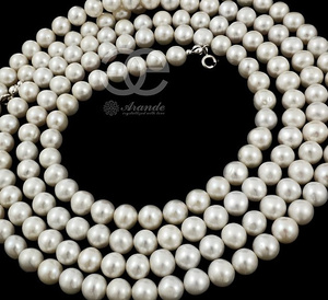 GENUINE WHITE PEARLS NATURAL BEAUTIFUL LONG NECKLACE STERLING SILVER 160CM