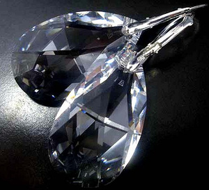 Kryształy HOLOGRAM 28mm kolczyki SREBRO Crystal