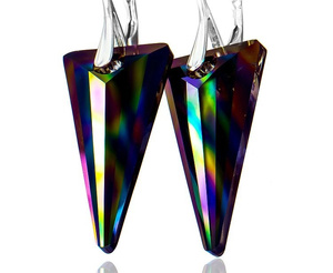 Nowe Kryształy Kolczyki Spike Rainbow Dark Jean Paul Gaultier Srebro