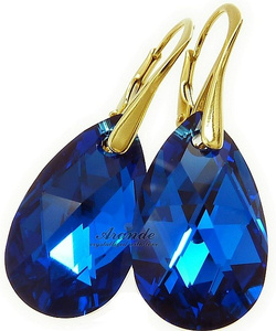 BLUE COMET GOLD EARRINGS CRYSTALS CRYSTALS