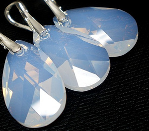 Kryształy Komplet White Opal Srebro Certyfikat
