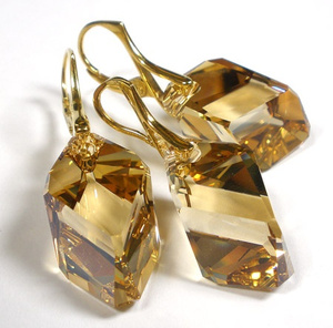 Kryształy Komplet+Łańcuszek Kolory Złote Srebro
