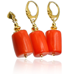 NATURAL CORAL BEAUTIFUL EARRINGS STERLING SILVER 925 (1) (1)