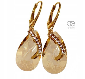 CRYSTALS UNIQUE EARRINGS GOLDEN SENTI GOLD PLATED STERLING SILVER (1)