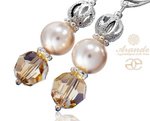 CRYSTALS BEAUTIFUL EARRINGS CRYSTAL NUDE STERLING SILVER 925