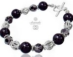 CRYSTALS UNIQUE BRACELET CRYSTAL BLACK STERLING SILVER 925