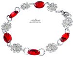 CRYSTALS GENUINE BRACELET *RED FEEL* STERLING SILVER