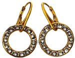 CRYSTALS CRYSTALS EARRINGS *SENSATION* STERLING SILVER 24K GOLD PLATED