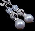 CRYSTALS BEAUTIFUL EARRINGS CRYSTAL WHITE STERLING SILVER 925