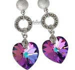 CRYSTALS CRYSTALS *CRYSTALEAR VITRAIL* EARRINGS STERLING SILVER 925 CERTIFICATE