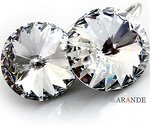 Kryształy Piękne Kolczyki Crystal Paris Srebro