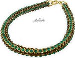 NEW CRYSTALS CRYSTALS GENUINE BRACELET *EMERALD GOLD CRYSTALLIZED* SILVER