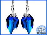 Kryształy SPECIAL kolczyki BLUE LEAF SREBRO