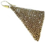 CRYSTALS CRYSTALS GENUINE EARRINGS *GOLDEN CRYSTALLIZED* STERLING SILVER 24K GOLD PLATED