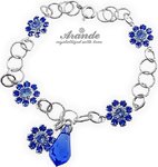 CRYSTALS BEAUTIFUL BRACELET SAPPHIRE FEEL STERLING SILVER 925