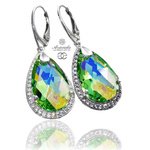 CRYSTALS UNIQUE EARRINGS PERIDOT ENCANTE  STERLING SILVER