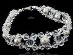 CRYSTALS BEAUTIFUL WEDDING BRACELET CRYSTAL PEARL STERLING SILVER 925