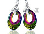 CRYSTALS BEAUTIFUL EARRINGS VITRAIL HELIOS STERLING SILVER