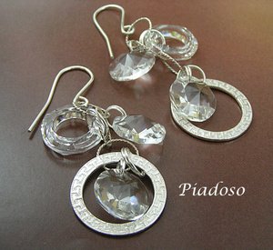 Swarovski piękny długi komplet Srebro PROMOCJA