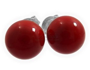 RED PEARLS EARRINGS CRYSTALS SILVER CERTIFICATE