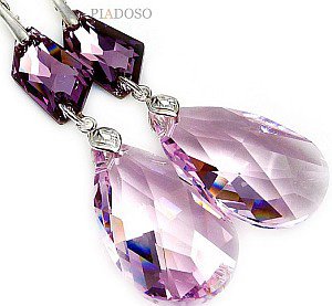 CRYSTALS CRYSTALS *ROSALINE GLOSS* EARRINGS STERLING SILVER CERTIFICATE