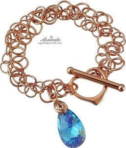 SWAROVSKI bransoletka AQUA RÓŻOWE ZŁOTO SREBRO