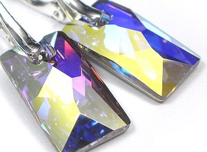 Kryształy piękne kolczyki SREBRO Aurora