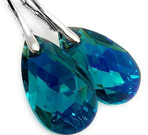 Najnowsze! Kryształy Piękne Kolczyki Blue Zircon