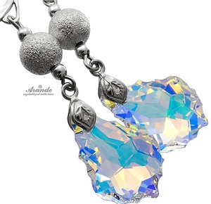 Kryształy Długie Kolczyki Aurora Diamond Srebro