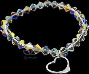 Kryształy piękna bransoletka Aurora SERCE SREBRO