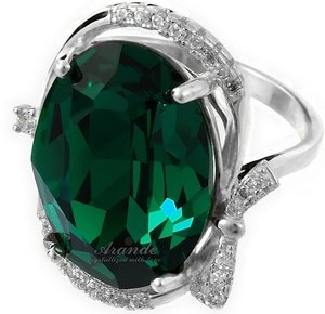 Kryształy przepiękny pierścionek EMERALD SREBRO
