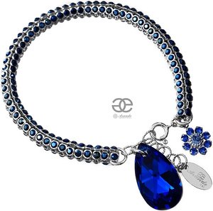 NEW UNIQUE BRACELET CRYSTALS CRYSTALS *BLUE CRYSTALLIZED* SILVER 925