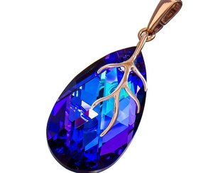 CRYSTALS BEAUTIFUL LARGE PENDANT HELIO ROSE GOLD SILVER