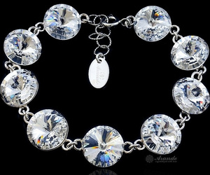 Kryształy Piękna Bransoletka Crystal Paris Srebro