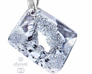 NEW CRYSTALS LARGE PENDANT CRYSTAL DESIGN STERLING SILVER 925