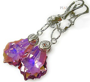 Kryształy Kolczyki Crystal Amethyst