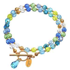 Kryształy Przepiękny Naszyjnik Crystals Ocean Spring Złote Srebro