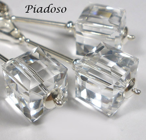 Promocja Kryształy Piękny Komplet Srebro Crystal