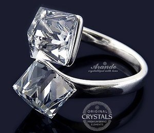 CRYSTALS *CRYSTAL RING* EVERY SIZE ADJUSTABLE RING STERLING SILVER CERTIFICATE