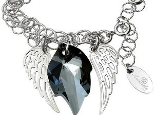 Kryształy Bransoletka Night Angel Wing Srebro