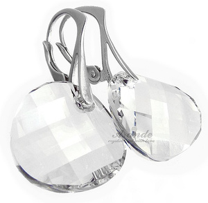 Kryształy Kolczyki Crystal Twist Certyfikat Srebro