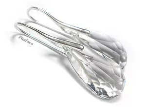 Okazja Kryształy Piękne Kolczyki Srebro 24 Crystal