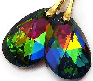 Kryształy Najnowsze Duże Kolczyki Vitrail Medium Złote Srebro