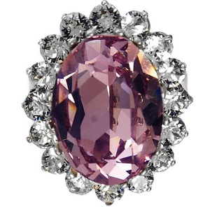 Kryształy Piękny Pierścionek Royal Amethyst Srebro