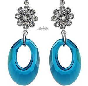 NEW CRYSTALS CRYSTALS *INDICO HELIOS* EARRINGS STERLING SILVER 925 CERTIFICATE