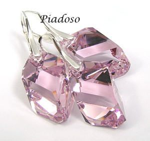 Kryształy Komplet Amethyst Cubic Srebro Certyfikat