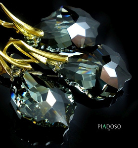 Kryształy komplet ZŁOTE SREBRO DIAMOND 22MM