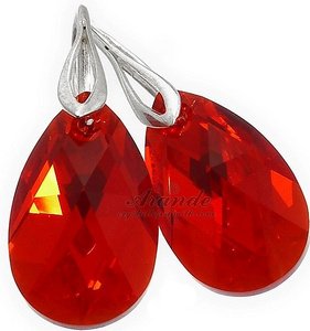 RED BEAUTIFUL EARRINGS CRYSTALS CRYSTALS SILVER