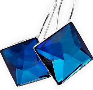 Kryształy Kolczyki Bermuda Blue Srebro Certyfikat